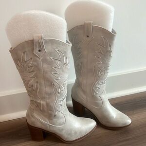 Silver cowboy boots